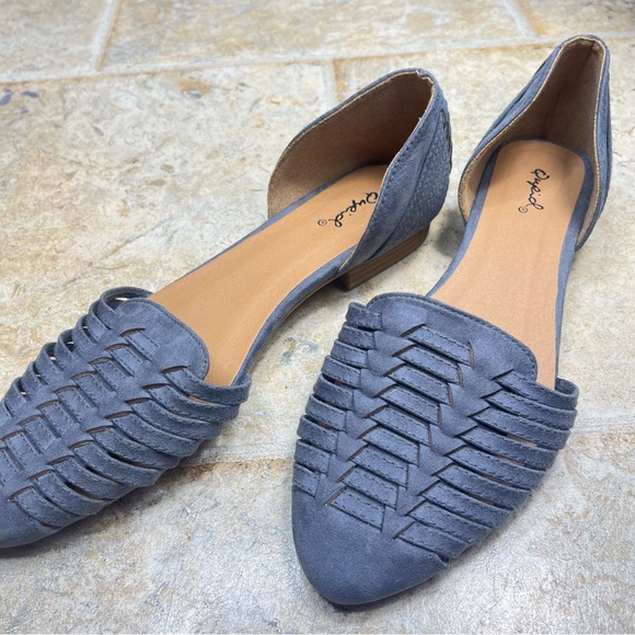 Quipd Buckle Gray Bohemian Western Southwestern Light Academia Wooden Flats 9 - Picture 3 of 13